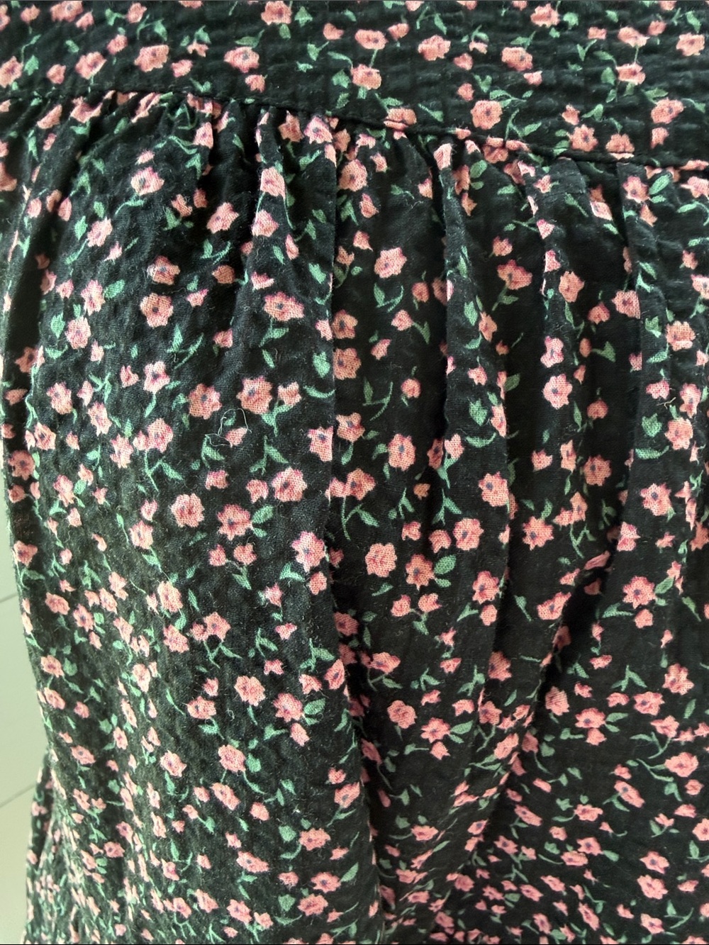 Ces Femme Black Dress with Pink Floral Pattern - Picture 2 of 3